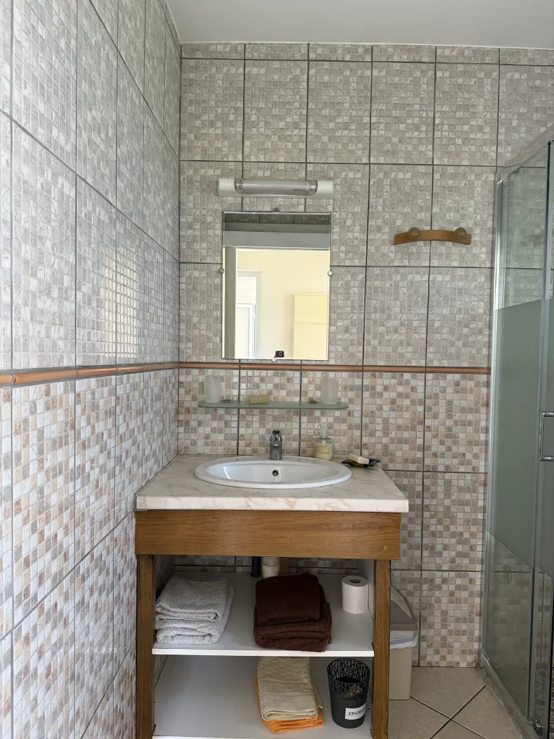 Walk-in shower in the en-suite bathroom at Villa Bigaradier